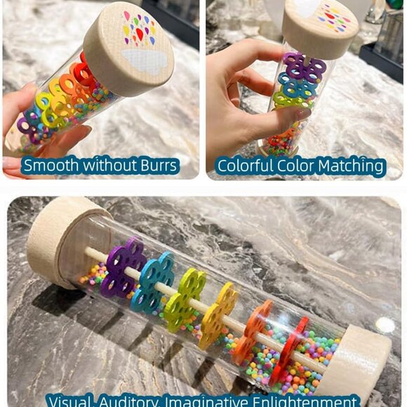 Children Early Education Hand eye-Coordination Wooden Rattle Toy(1 Set) - Picture 4 of 12